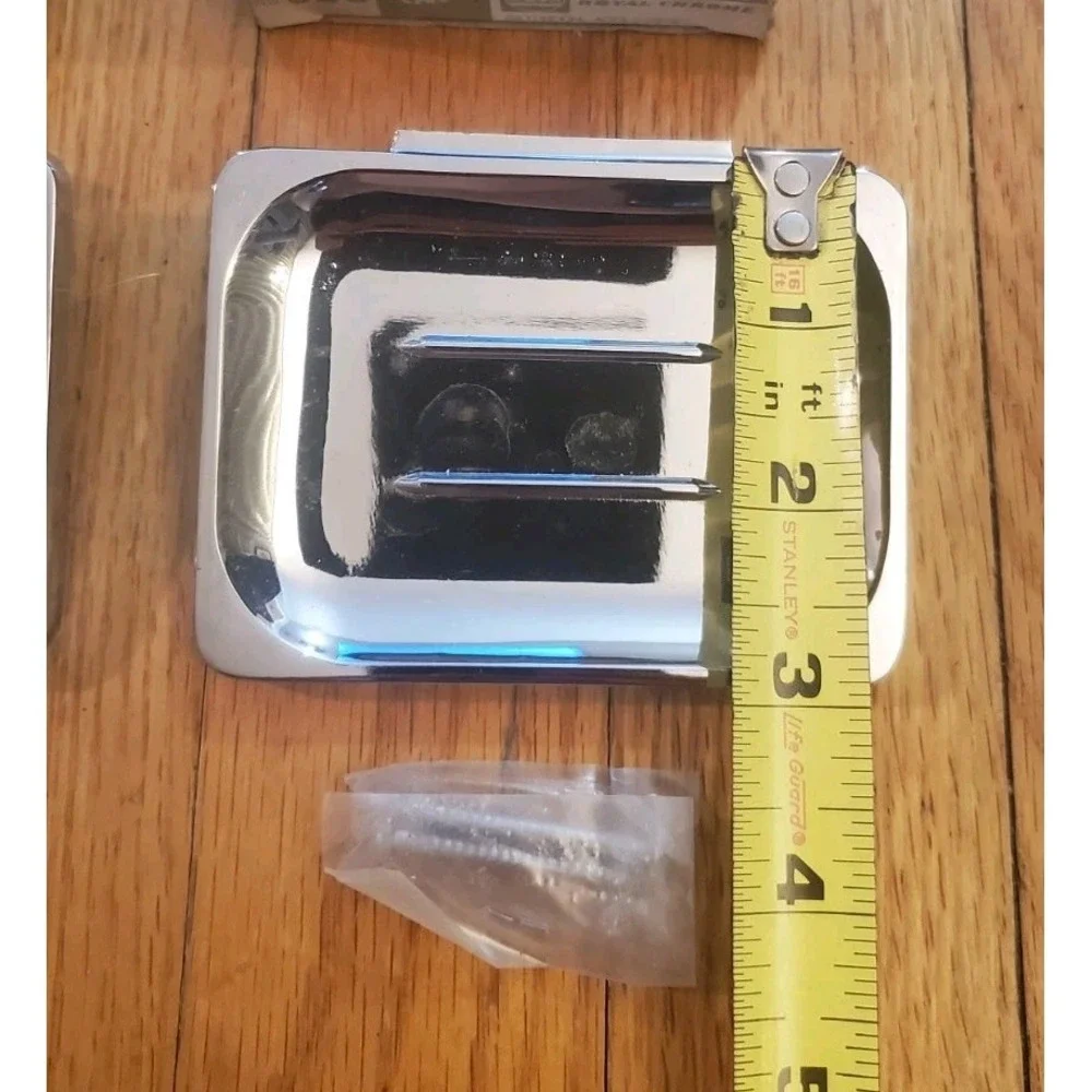 Lot of 3 Vintage Donner Chrome Soap Dishes NOS 1980s Stainless Wall Mount Retro